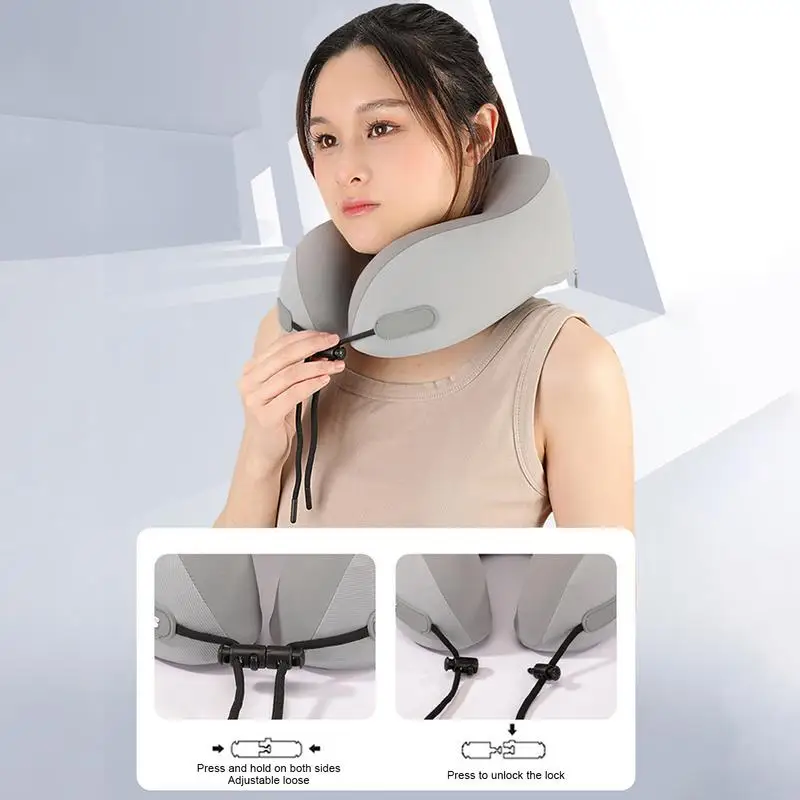 U-Shaped Memory Foam Travel Neck Pillow Portable Foldable Airplane Pillow Cervical Support Sleeping for Car Home Travel