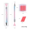 7pcs/Set Nail Art Rhinestone Bead Wax Dotting Pen Otating Glue Point  Reusable Wax Refillable Embroidery Manicure Dotting Tool 6