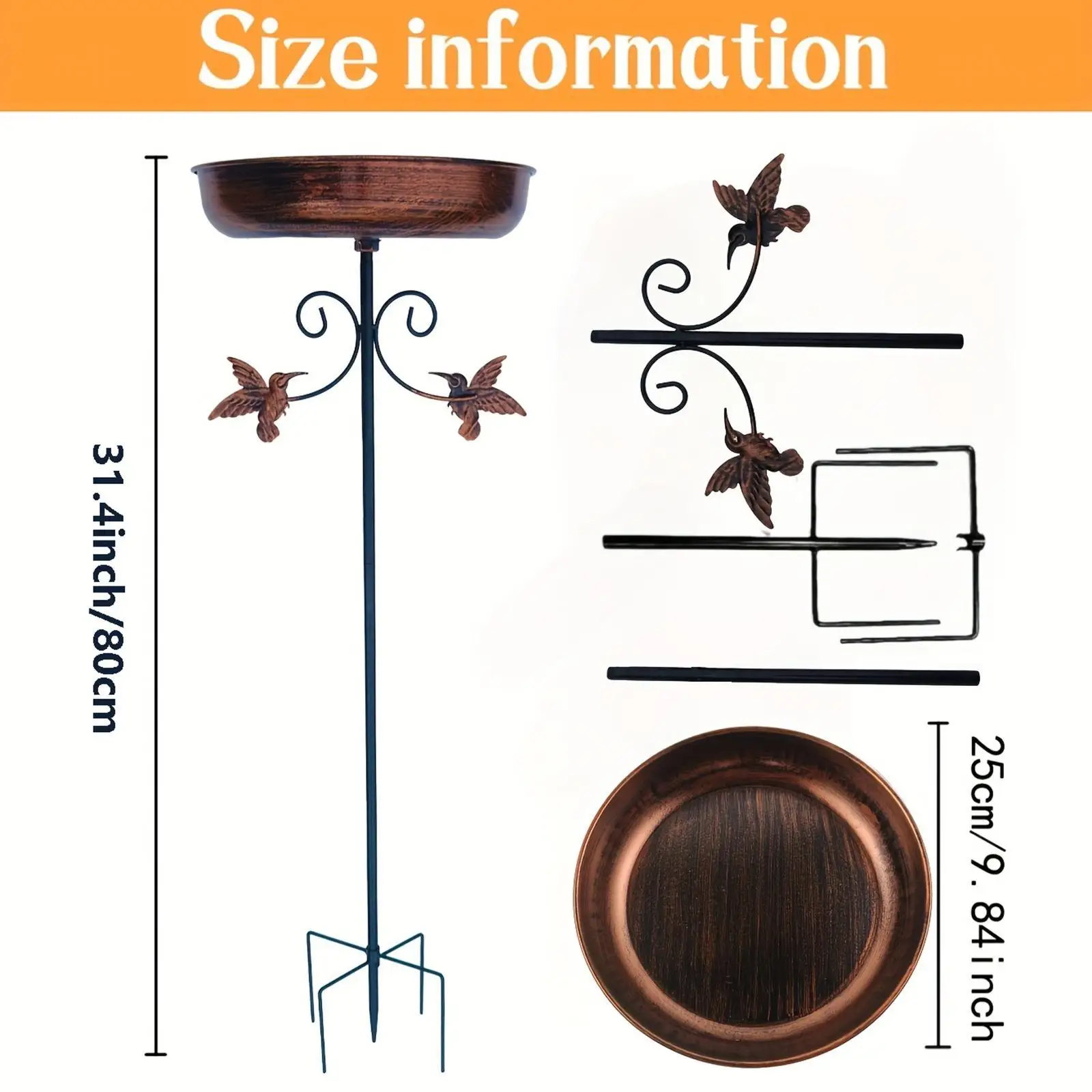 Bird Feeder Tray Garden Lawn Fence Park Feeding Station Iron Bird Bath Bowl Bird Feeder Tray Garden Lawn Fence Park Feeding Station Iron Bird Bath Bowl
