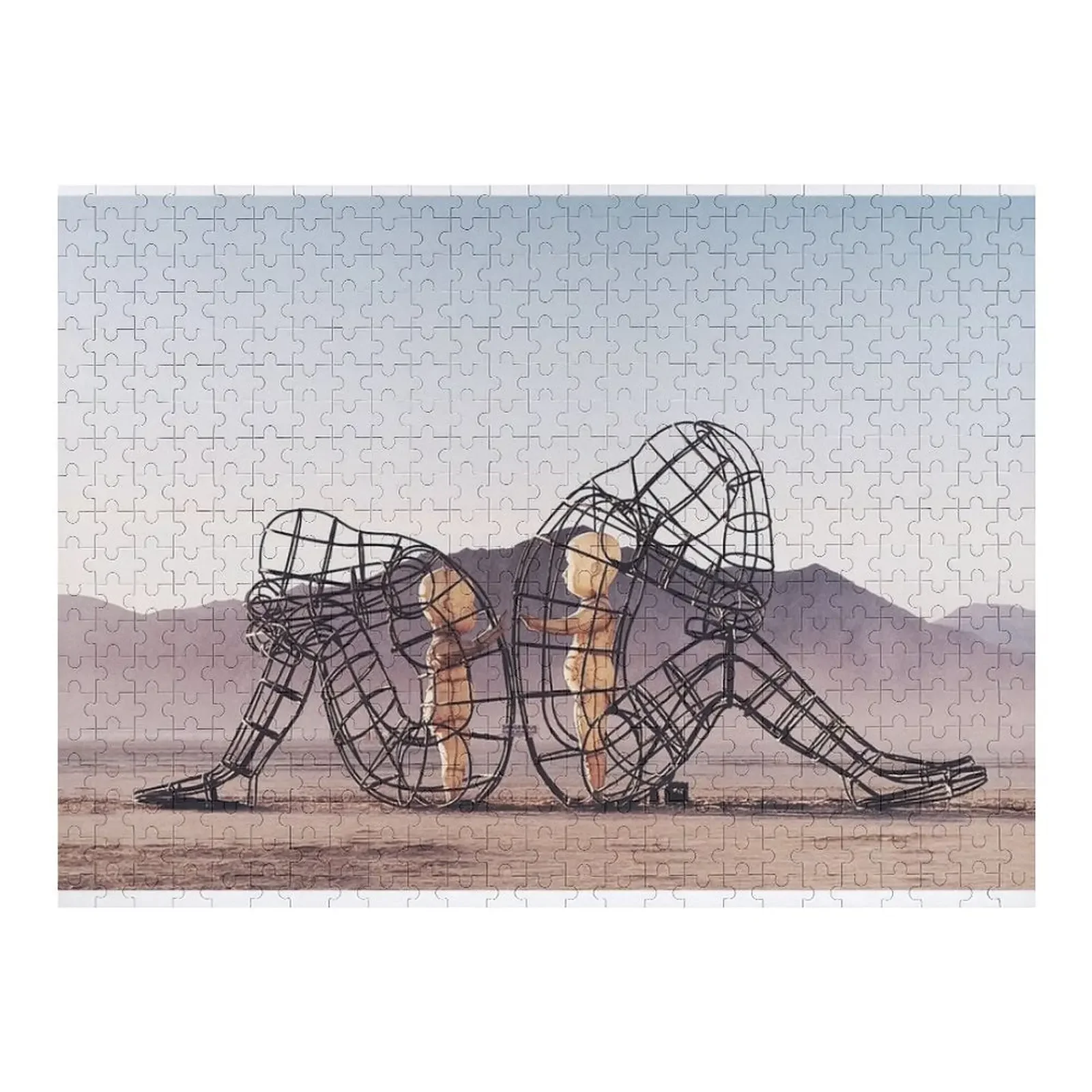 

7. Architecture of two persons turning their backs to one another at Burning Man. Jigsaw Puzzle Wood Adults Puzzle