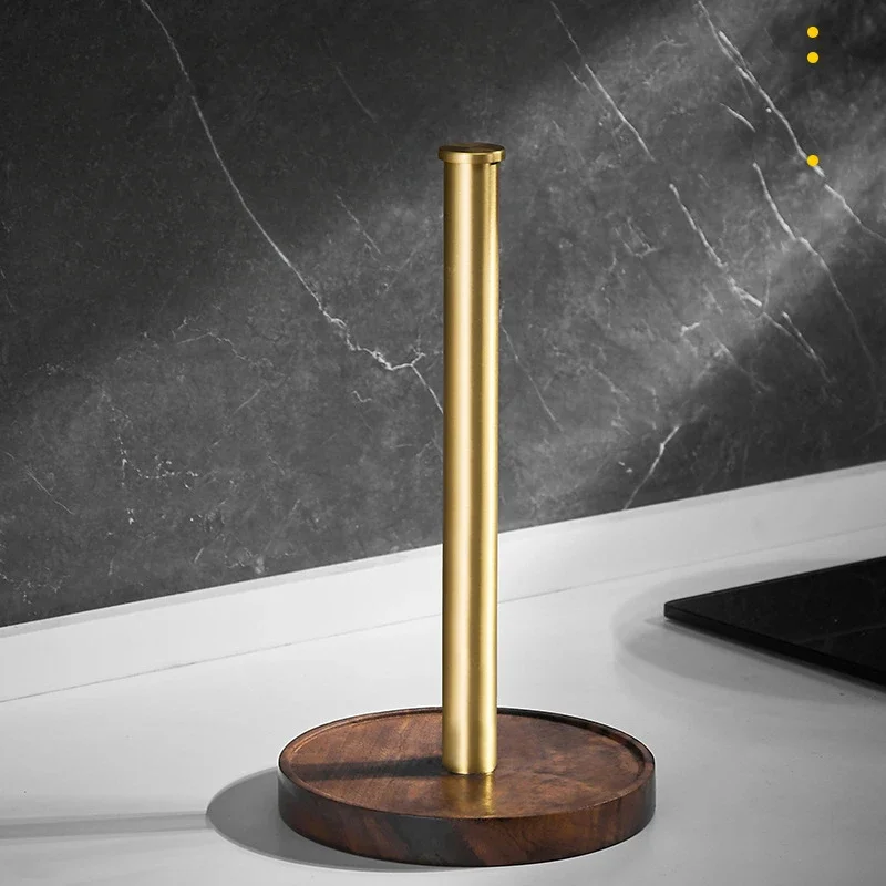 walnut towel holder desktop vertical rolling paper holder kitchen paper absorbent hanging shelf no punching paper towel paper tissue disposable paper towel