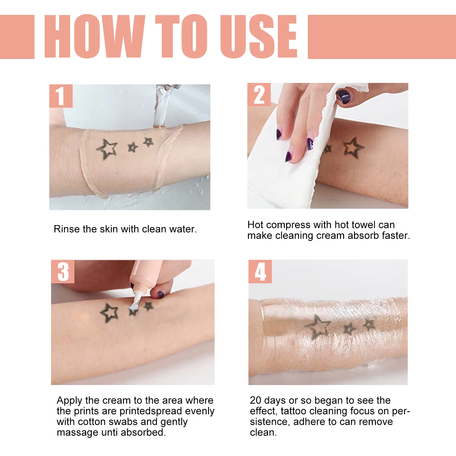 Hautpigment-Löschcreme, Tube, schmerzfreie Tattoo-Löschcreme, tragbare Tattoo-Reinigungsentfernungscreme, schmerzloses Hautgel, 13 g, weiblich_voghion.com