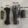 5M/15M/30M 7-Core 550 Paracord 4mm Parachute Cord Outdoor Camping survival Rope kit Umbrella Tent Lanyard Strap Clothesline 5