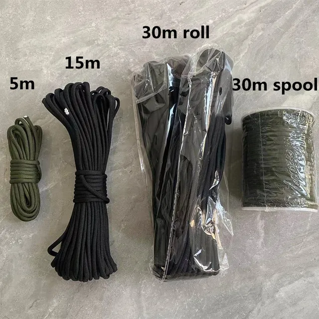 5M/15M/30M 7-Core 550 Paracord 4mm Parachute Cord Outdoor Camping survival Rope kit Umbrella Tent Lanyard Strap Clothesline 5