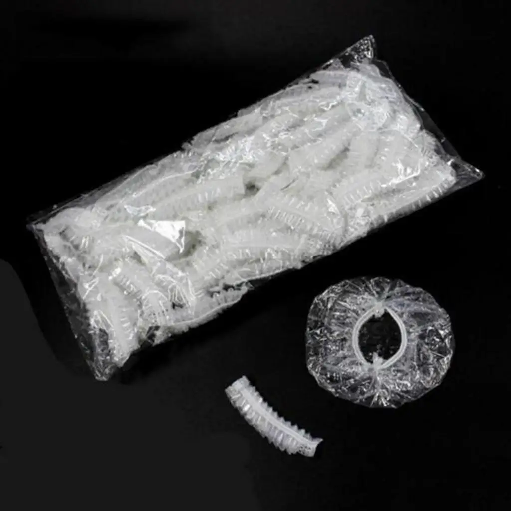 일회용 투명 샤워 워터 이어 보호대 커버, 헤어 염색 샤워, 목욕 이어 커버 캡, 100 개