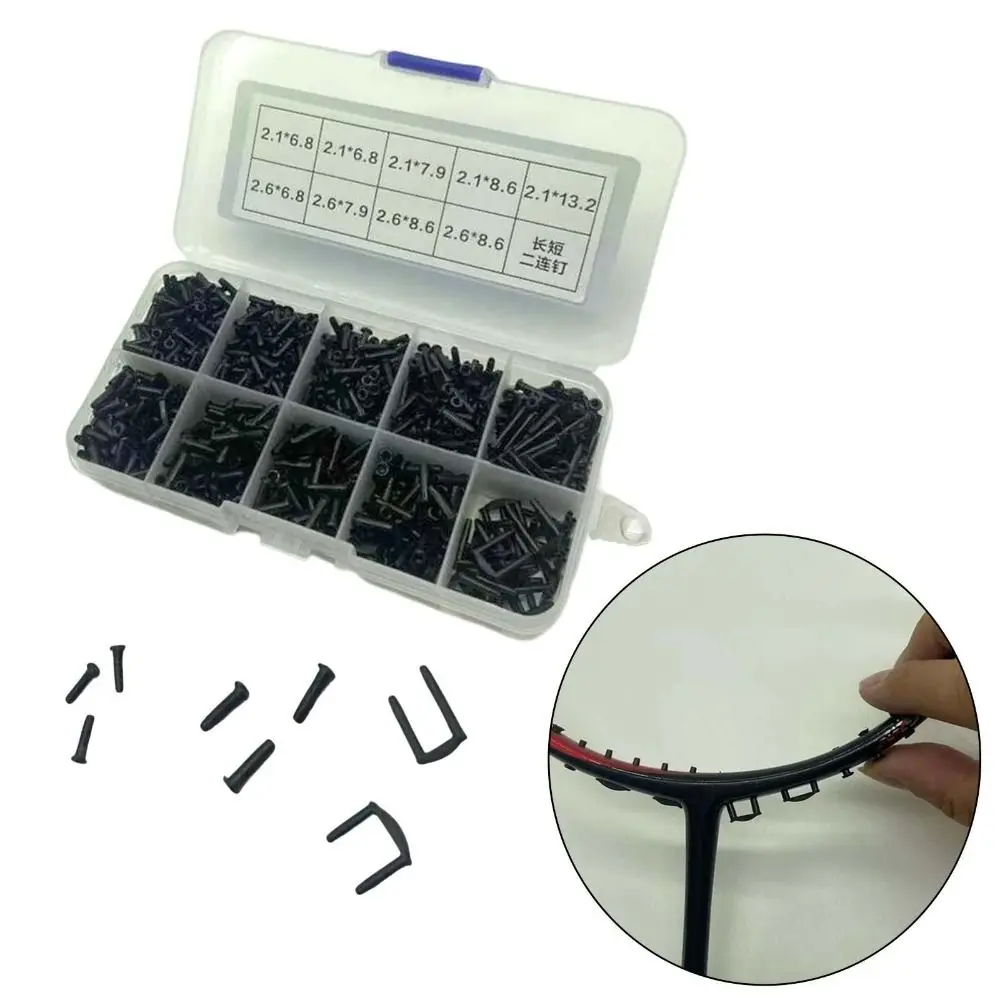 Box Multi-size Thread Nail Single Double Stringing Tools Set Badminton Racket Grommets Eyelets String Protector Wire Guard Tube badminton string badminton stringing clamp