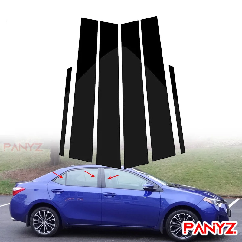 

6 шт. автомобильные двери окна столбы отделка крышки наклейки глянцевые черные внешние части для Toyota Corolla 2014 2015 2016 2017 2018