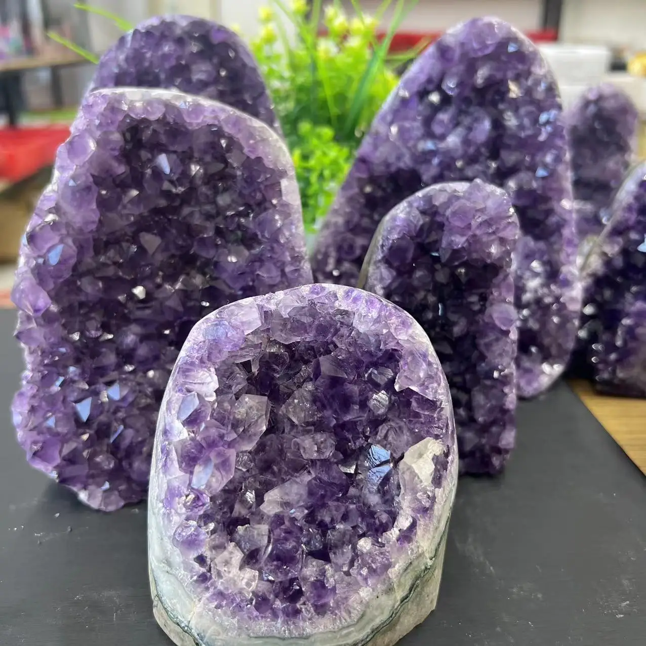 

Natural Raw Amethyst Geode Purple Crystal Quartz Cluster Dream Energy Healing Wholesale Home Decoration
