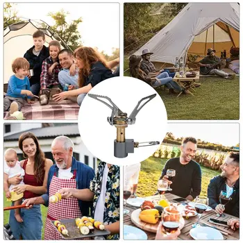 Small Camp Stove Foldable Camping Backpacking Stove Portable Stove Camping Backpacking Stove Camp Cooking Gear Outdoor Cookware 5
