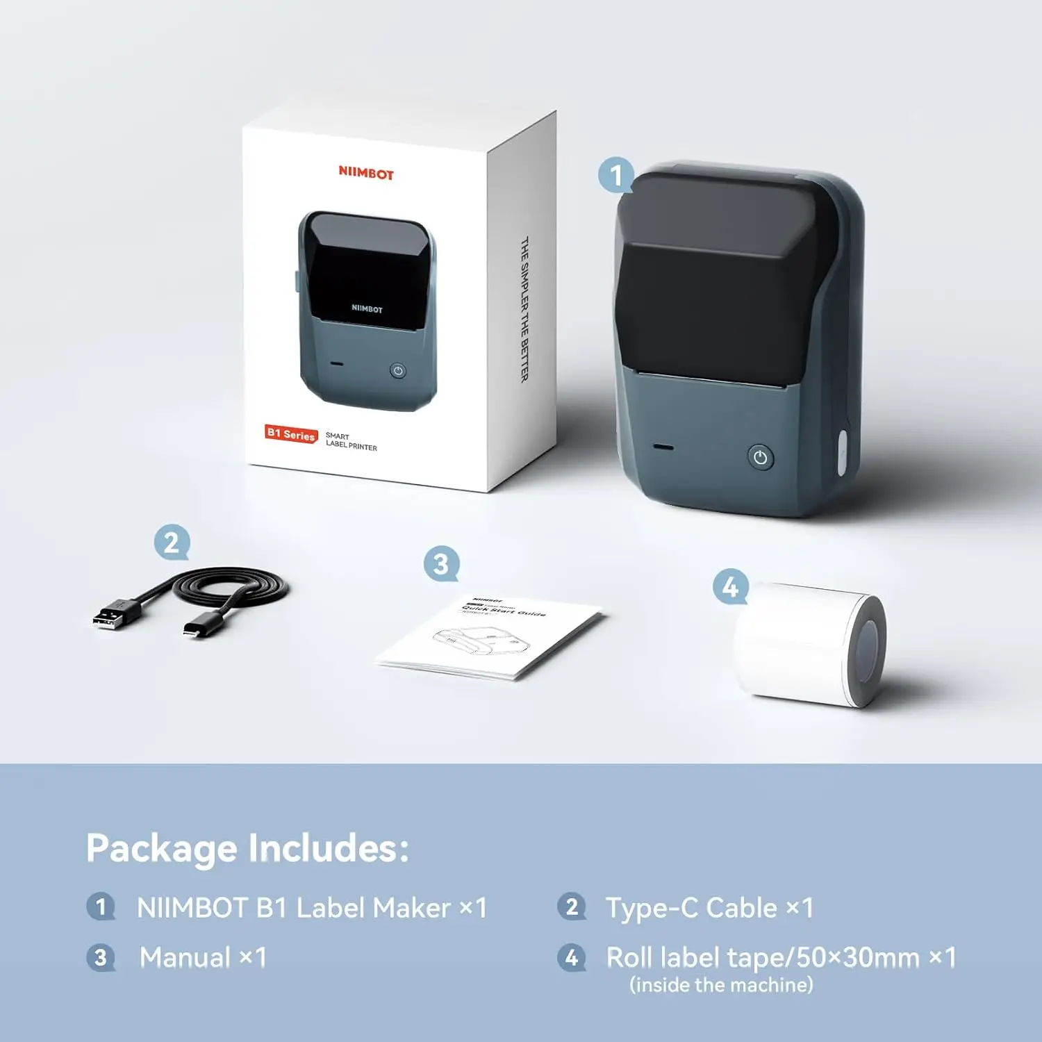 Niimbot B21 B1 Thermal Label Printer Adhesive Pocket Bluetooth Inkless Label Maker for Business Price-Tag Transparent Sticker