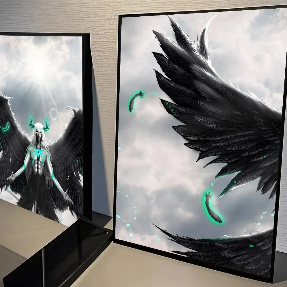 B-bleach Ulquiorra Cifer 그림 서예 3 패널 캔버스 포스터 HD 벽 예술 그림 방 장식