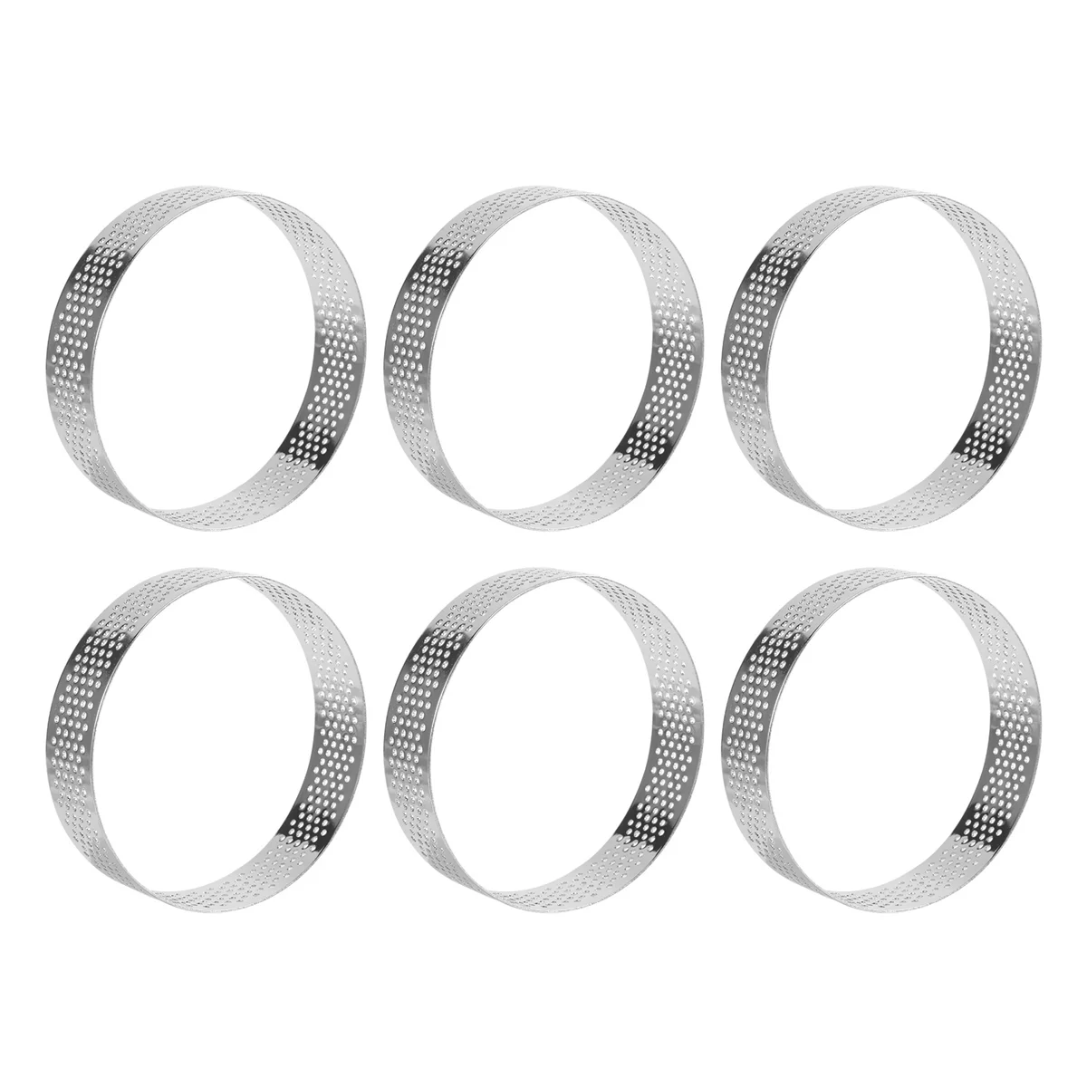 Circular Stainless Steel Tart Ring Tower Pie Cake Mould Perforated Cake Mousse Ring,8cm