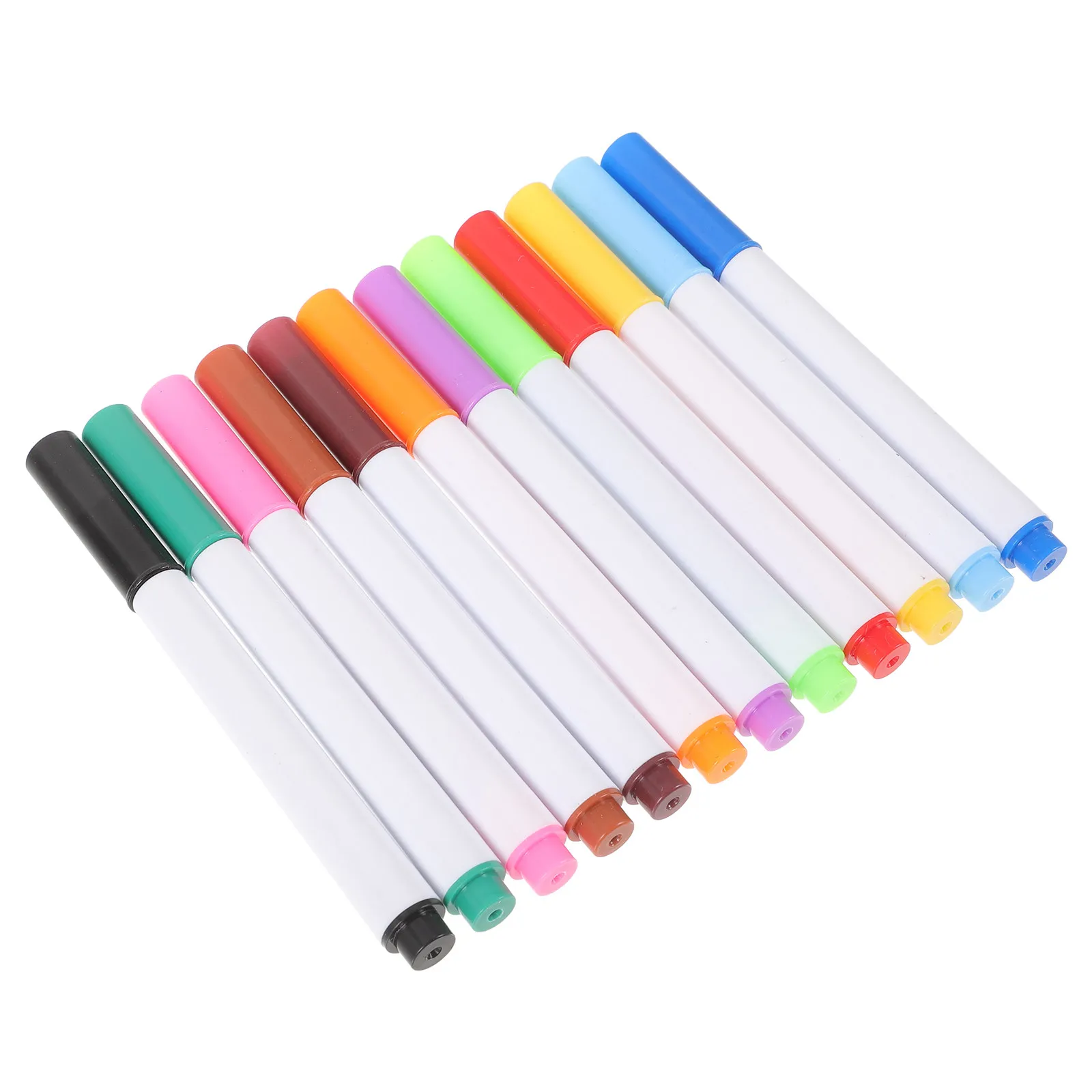 12Pcs 부드러운 필기감의 드라이 이레이즈 마커 화이트보드 마커 펜 손쉬운 지우기 손가락 닦아내기 유리 플라스틱 종이 보드와 호환 가능