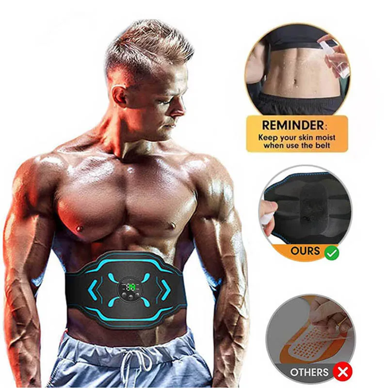 EMS Muscle Stimulation Belt Vibration ABS Stimulator Abdominal Muscle Trainer Exerciser Slimming Belts Home Gym Fitness Equiment