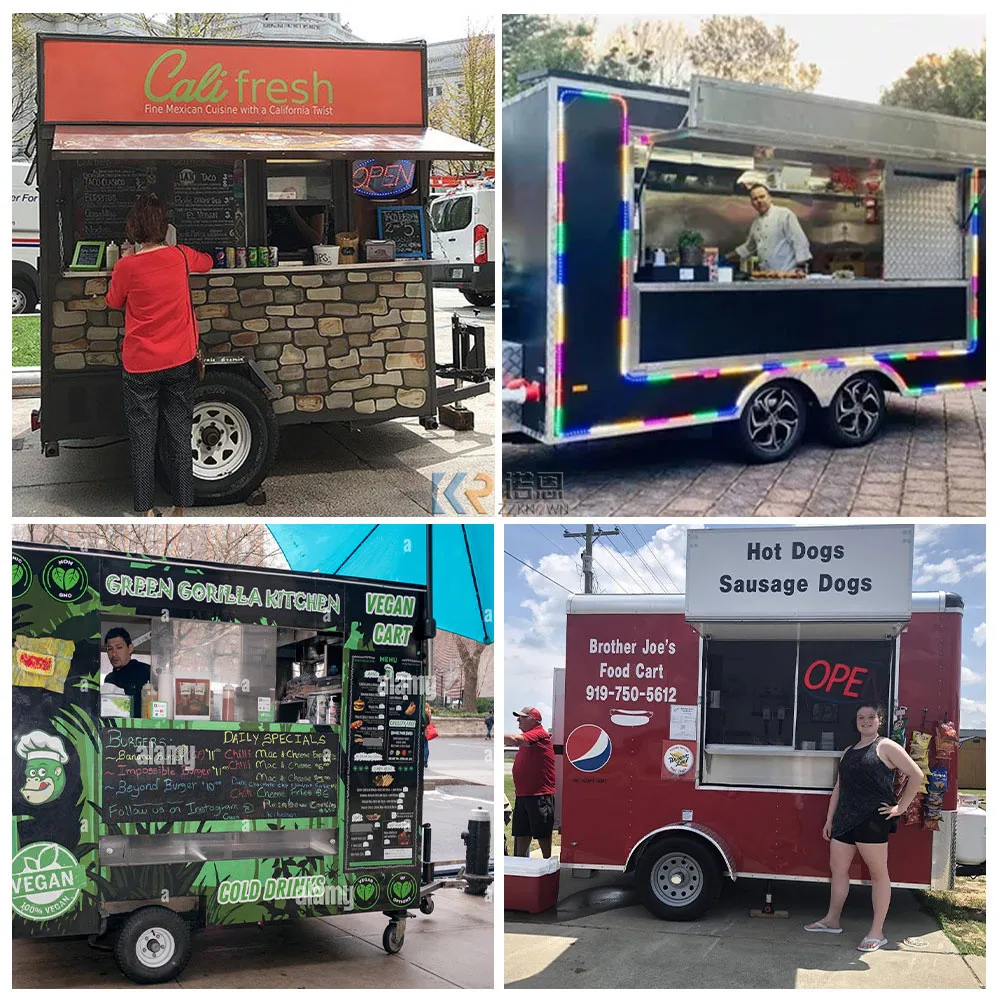 Customized Mobile Food Truck Factory Price Food Vending Trailer for Sale Breakfast Coffee Ice Cream Cart