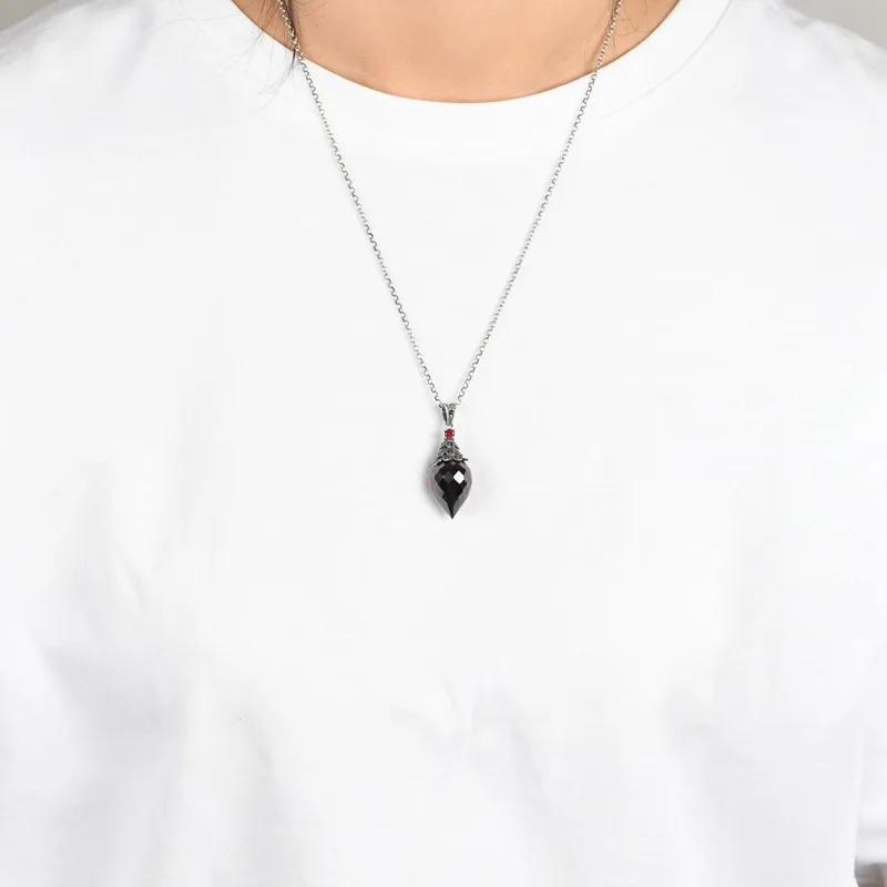Charms Pendants S925 Sterling Silver For Women Men Waterdrop Shaped Zircon Marcasite Jewelry