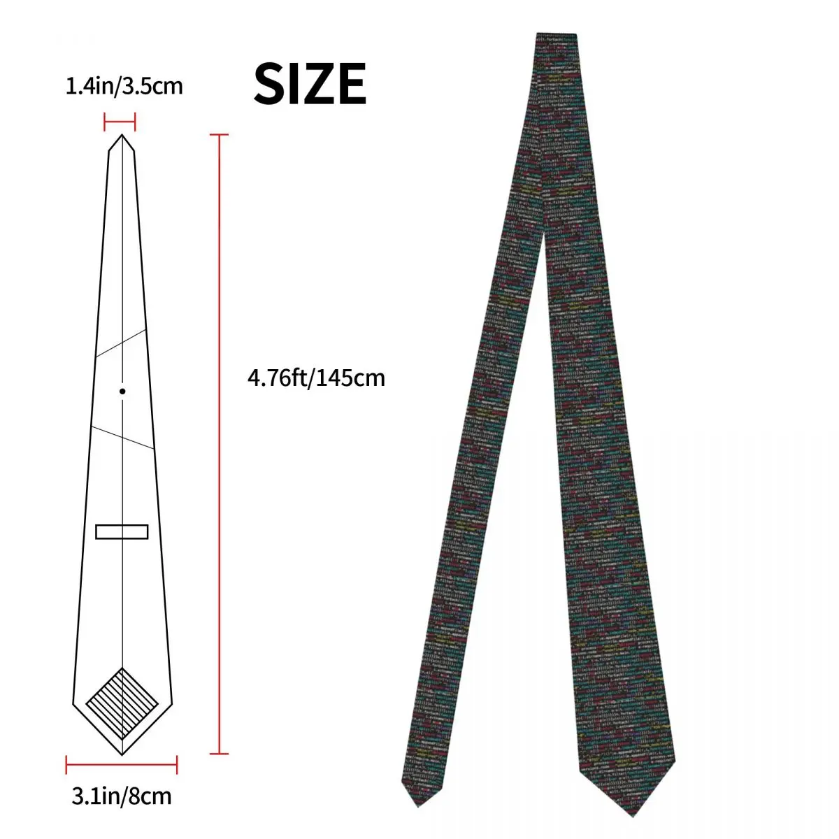 Coding Programmer Nerd Geek Neckties Men's Silk Science Hacker Computer Code Neck Ties for Office