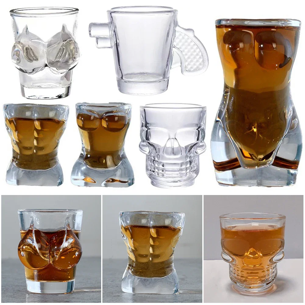 New Funny Transparent Crystal Whiskey Glass with Sexy Design Vodka Coffee Juice Cocktail Beer Glass Cups