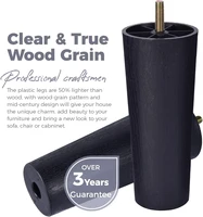 Pieds de Meubles en Plastique, 4 Pièces, Rond Conique Moderne de Remplacement avec Filetage M8 ( 7.8mm) pour Canapé, Meuble TV, Armoire 2
