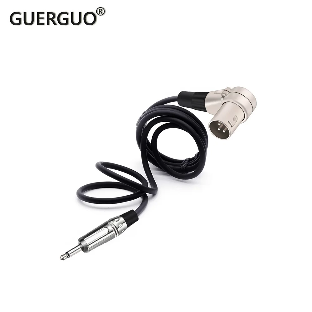 

3.5mm Mono Jack to 3pins XLR Connector 90 Degree Right Angle Male Micphone Plug Audio Cable Curved Multi-directional