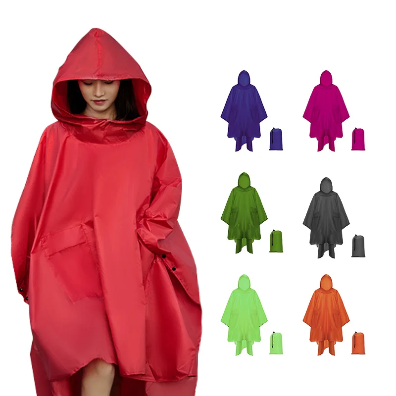 RaincoatWomenMenImpermeableRainPonchowithTwoPocketsJacketCoat