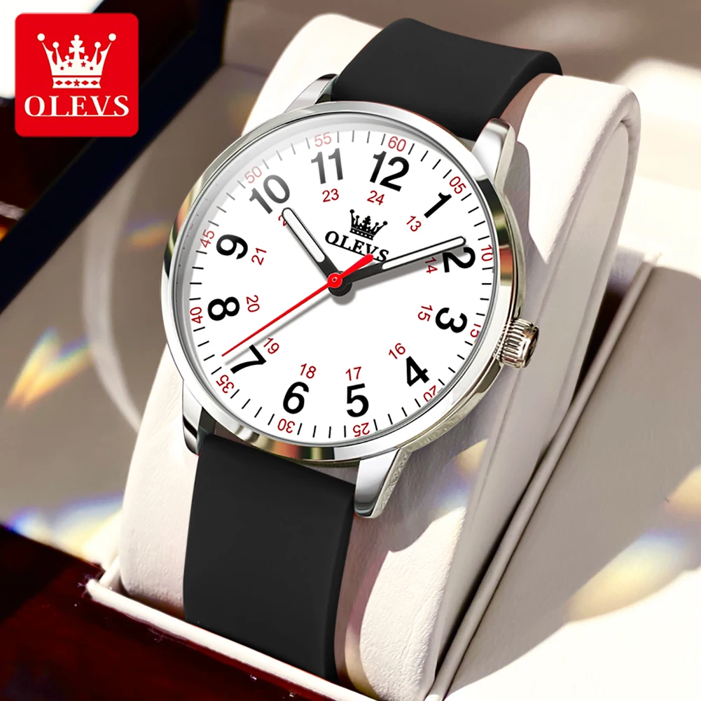 

OLEVS Women Watches Luxury Fashion Silicone Strap Watch for Ladies Elegant Waterproof Quartz Wristwatch Top Clock Womens Watch