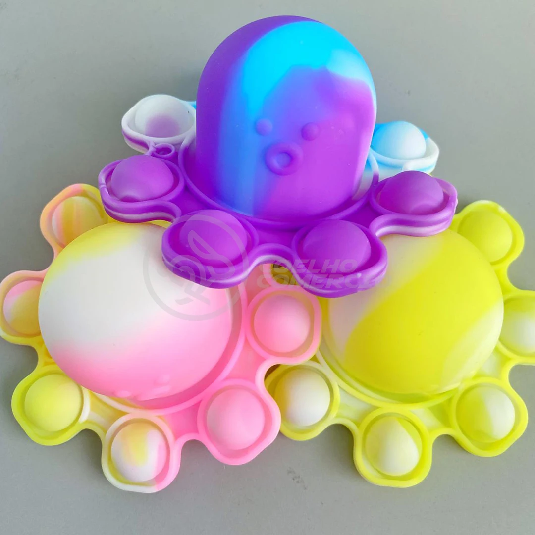 Chaveiro Polvo Reversível Pop It Fidget Toy Brinquedo Anti Stress Apertar TikTok Silicone Sensorial | Игрушки и хобби