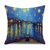 Vintage Art Cushion Cover Van Gogh Oil Painting Pillowcase Living Room Sofa Decoration 1