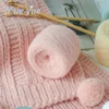 Milk Mousse Yarn, 4 Strands of Cotton Candy Continuous Thread, Cloud Super Soft Skin Friendly Scarf Hat Handmade DIY Yarn Ball 4