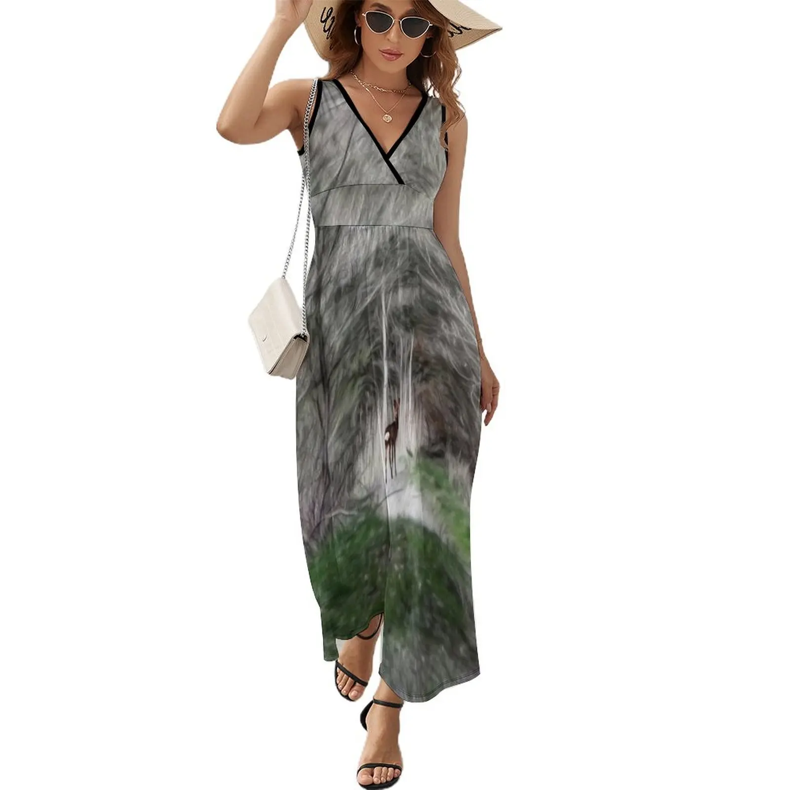 

Fantasy woodland forest animals Sleeveless Dress long sleeve dress elegant chic women dresses promotion womens dress