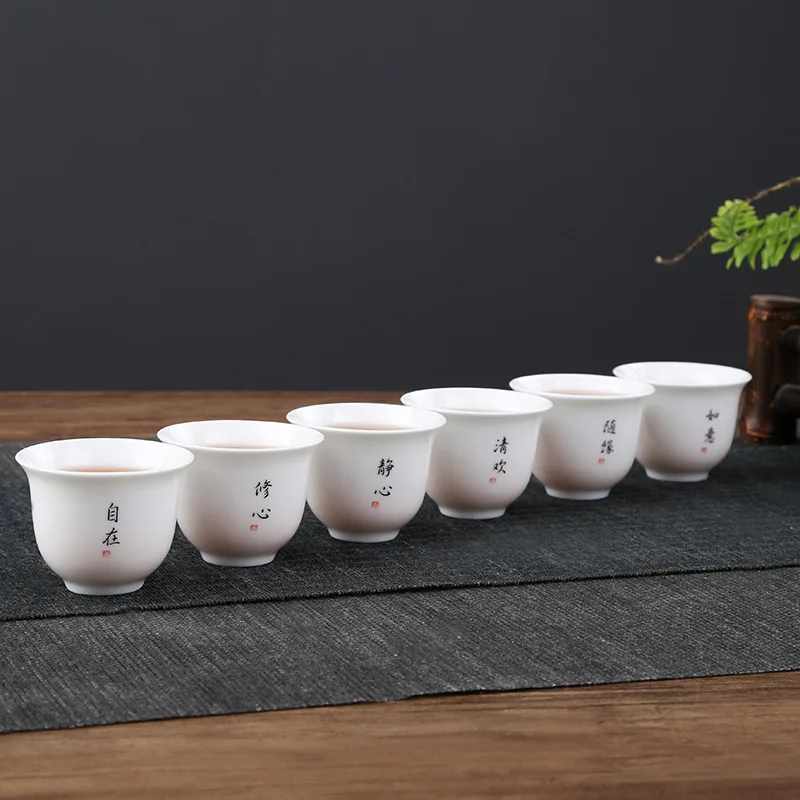 Chinese High Grade and White Porcelain Kung Fu Tea Set Suit White Jade
