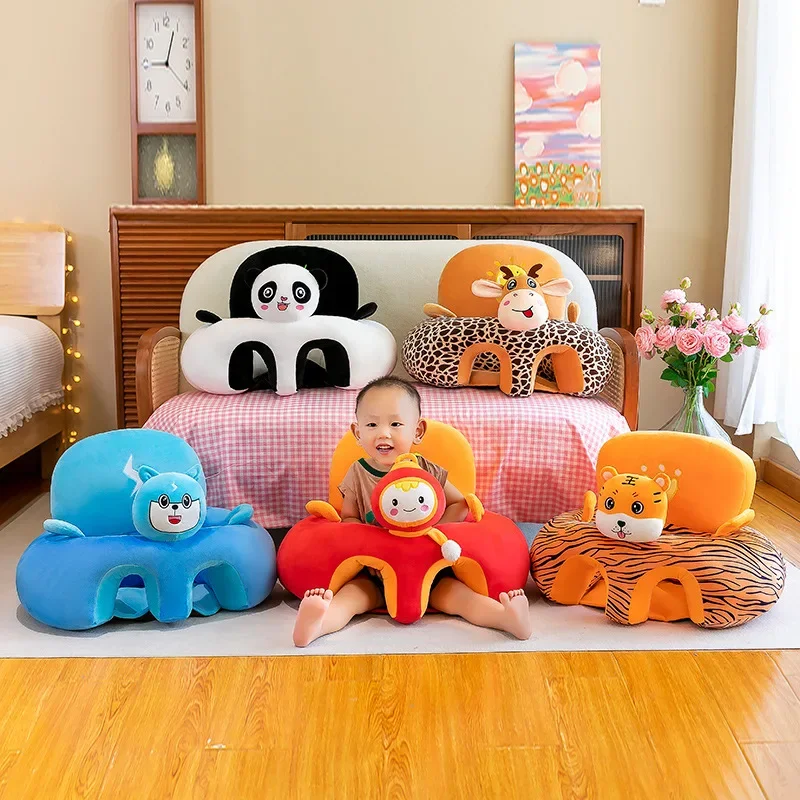 Children's Sofa Chair Plush Toy Baby Learning Seat Cartoon Chair Infant Anti-fall Anti-rollover Seat Sofa Cover Without Filler