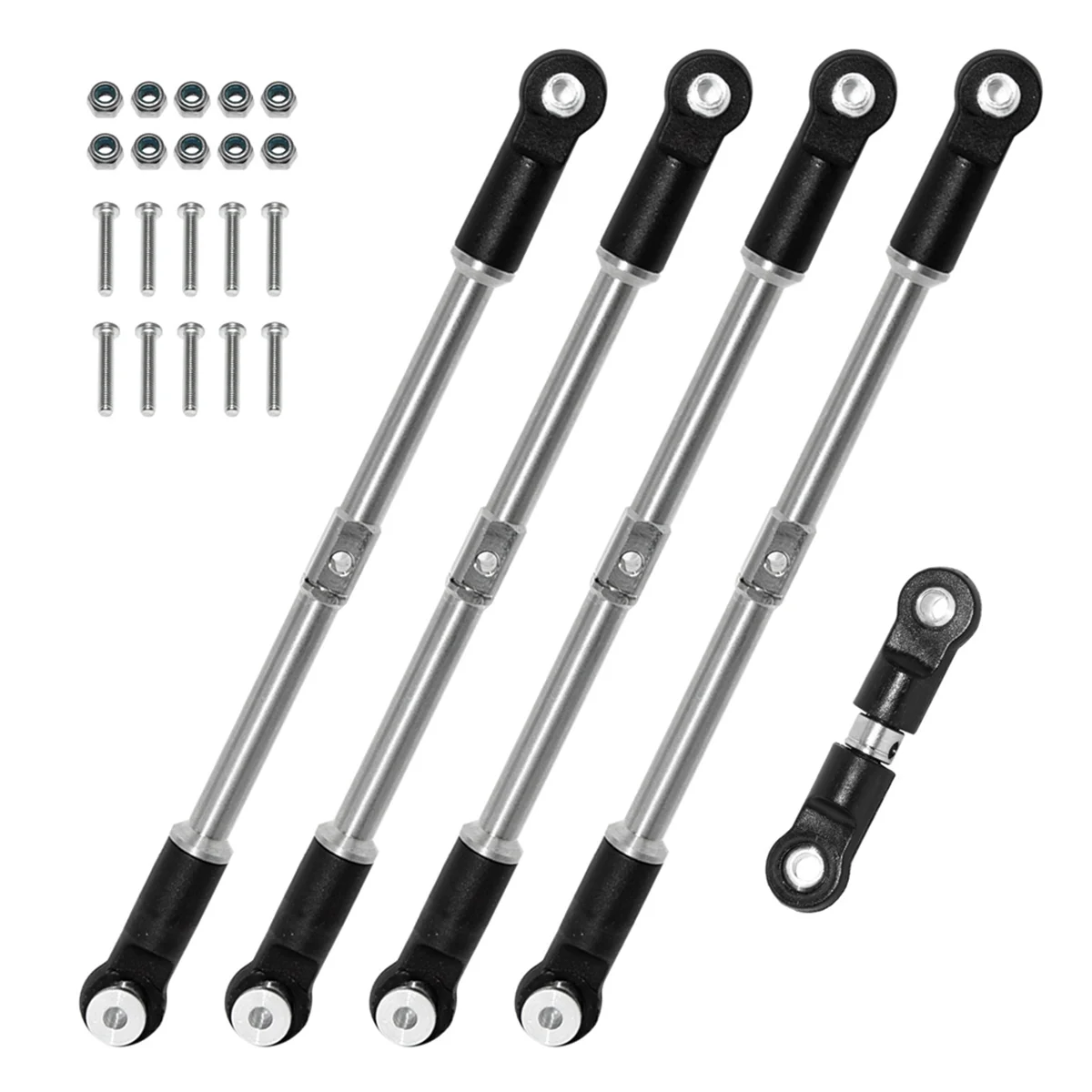 BAAU 1 Set RC Car Upgrade Pull Rods Rotating Shaft Tie Rod Kit for 1/8 ARRMA 6S KRATON OUTCAST 1/7 BIG ROCK Upgrade Parts