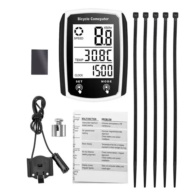 LED Digital Touchscreen Waterproof Bike Computer with Backlight