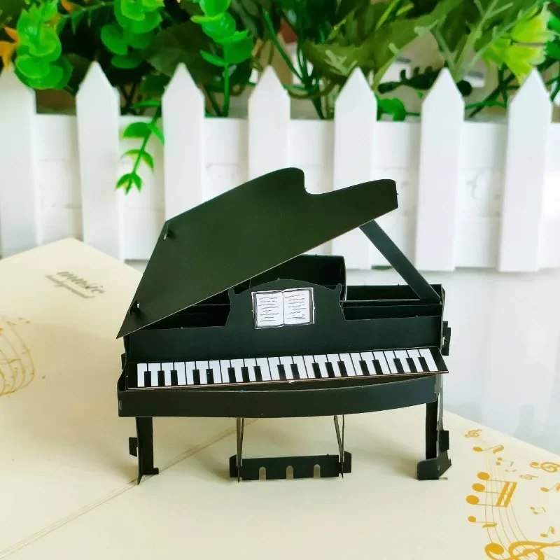 Pop up style 3D stereo piano greeting cards Business Gift Universal Greeting Card Thank you and Blessing Card Gifts greeting cards