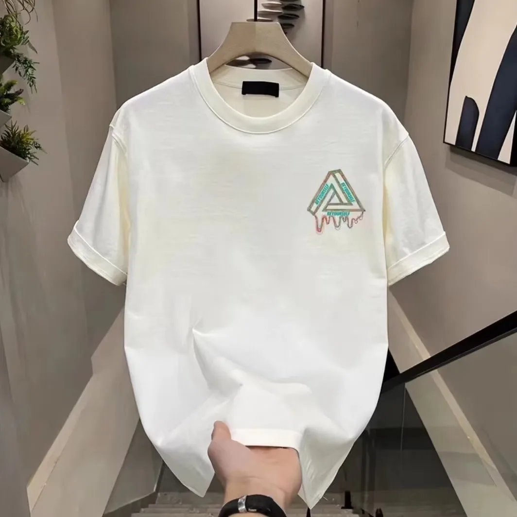 

Summer Men's Vintage Pure Cotton Short Sleeve T shirt Social Oversized Y2k Streetwear Harajuku Anime Comfortable New Clothing