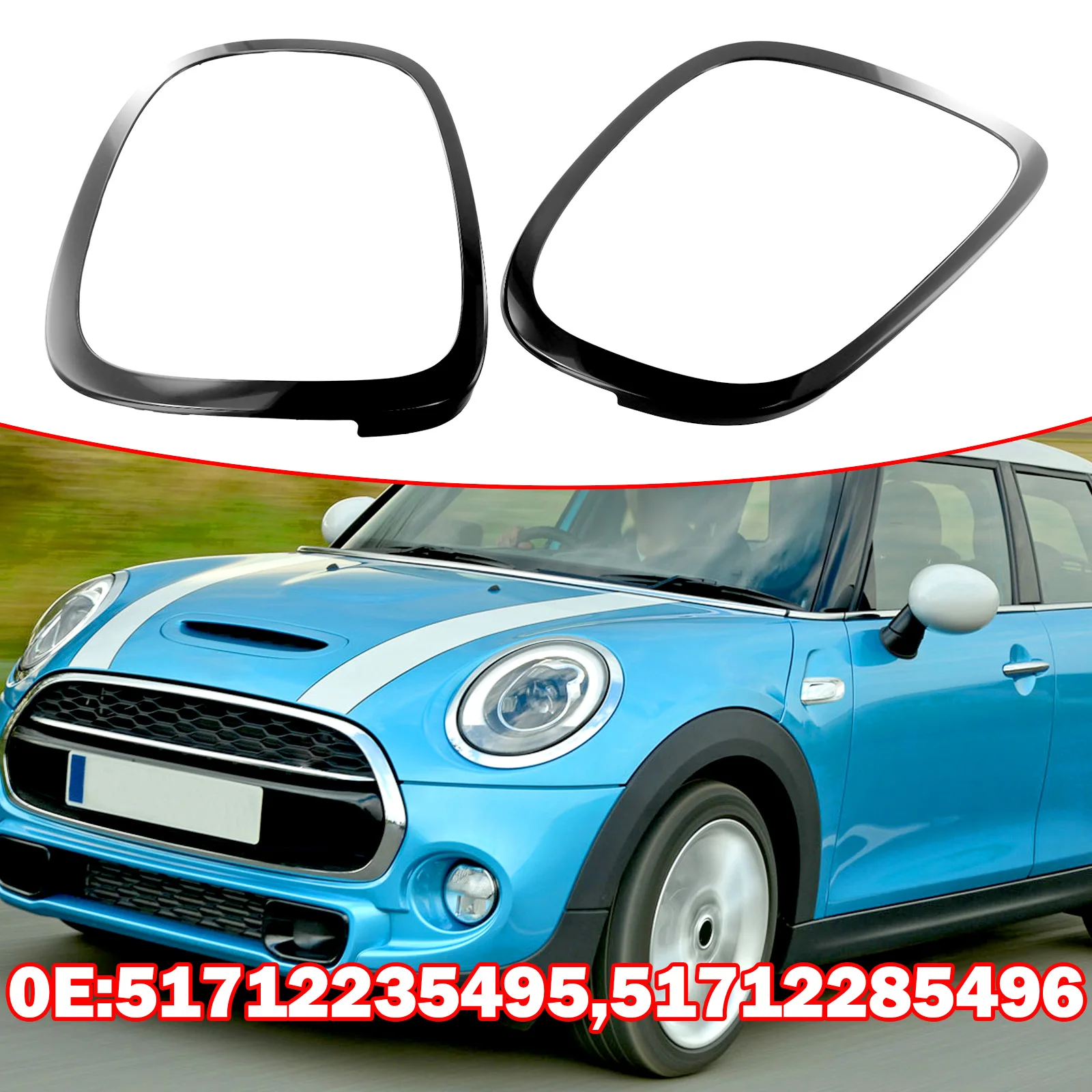 

Headlight Taillight Grille Surround Cover Trims Replacement For Mini For Cooper F55 F56 F57 2014+ 51712285495, 51712285496
