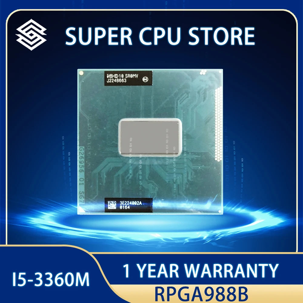 Intel Original Core I5-3360M Processor 3M Cache 2.8Ghz I5 3360M Sr0Mv  Tdp 35W, Laptop Cpu  Pga988B