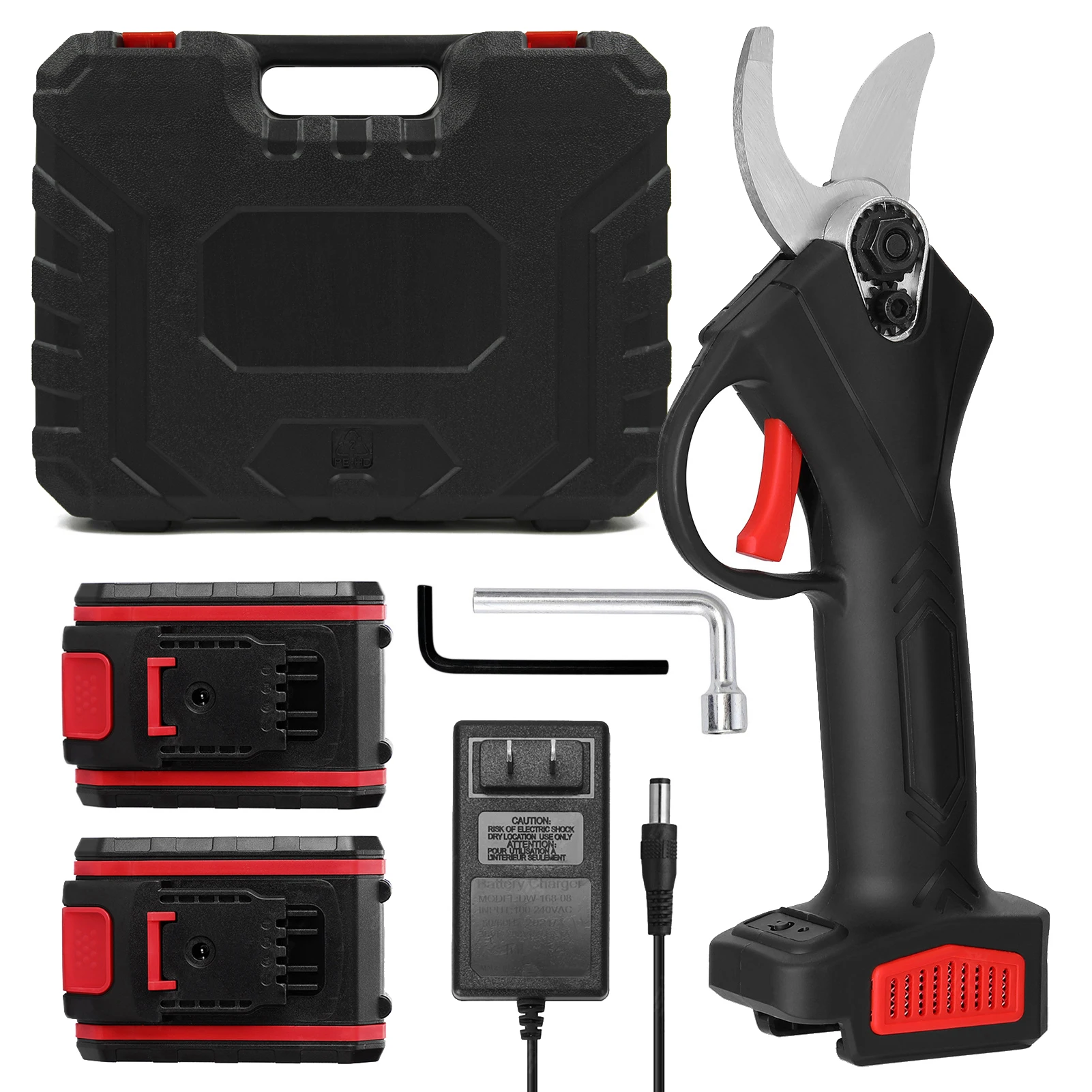 21v Handheld Cordless Electric Pruning Shears With Case Rechargeable