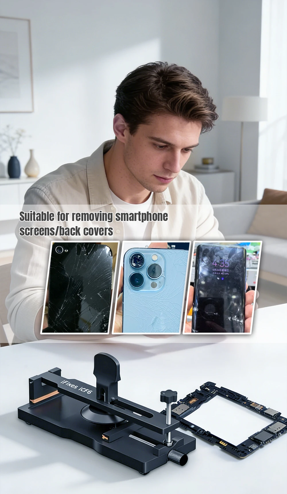No Heating Phone Screen Separator Screen Opener Suction Cup LCD Repair Fixture f
