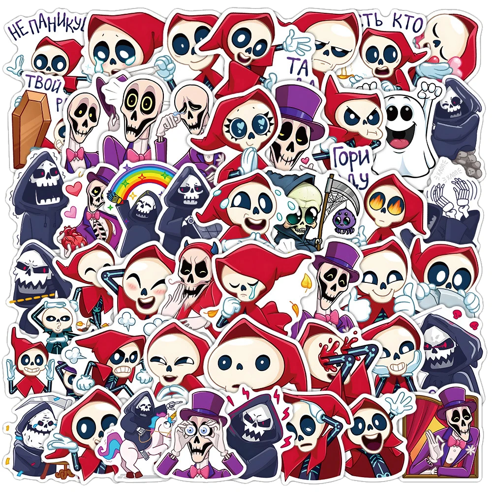 

10/30/50pcs Funny Red Skull Cartoon Stickers Cute Graffiti Decals for Kids Toys DIY Water Bottle Guitar Fun Classic Toy Sticker