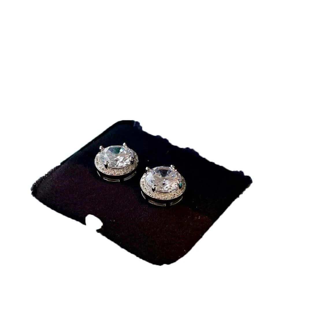 2022 Hot Trend Brand Two Carat Round Diamond Earrings Ear Studs Everyday Wear Versatile Jewelry Atmosphere Banquet