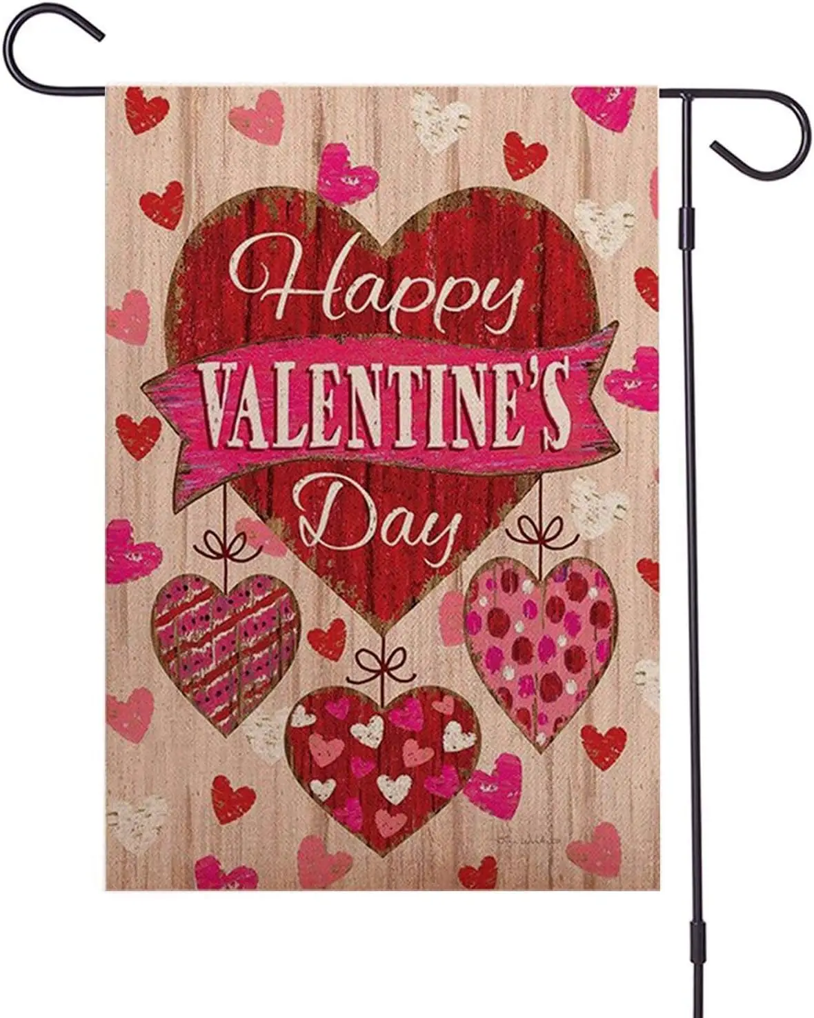 

Valentine's Day Garden Flag Red Love Heart Flag Double Sided Holiday Decorative Garden Yard Sign for Indoor and Outdoor Party