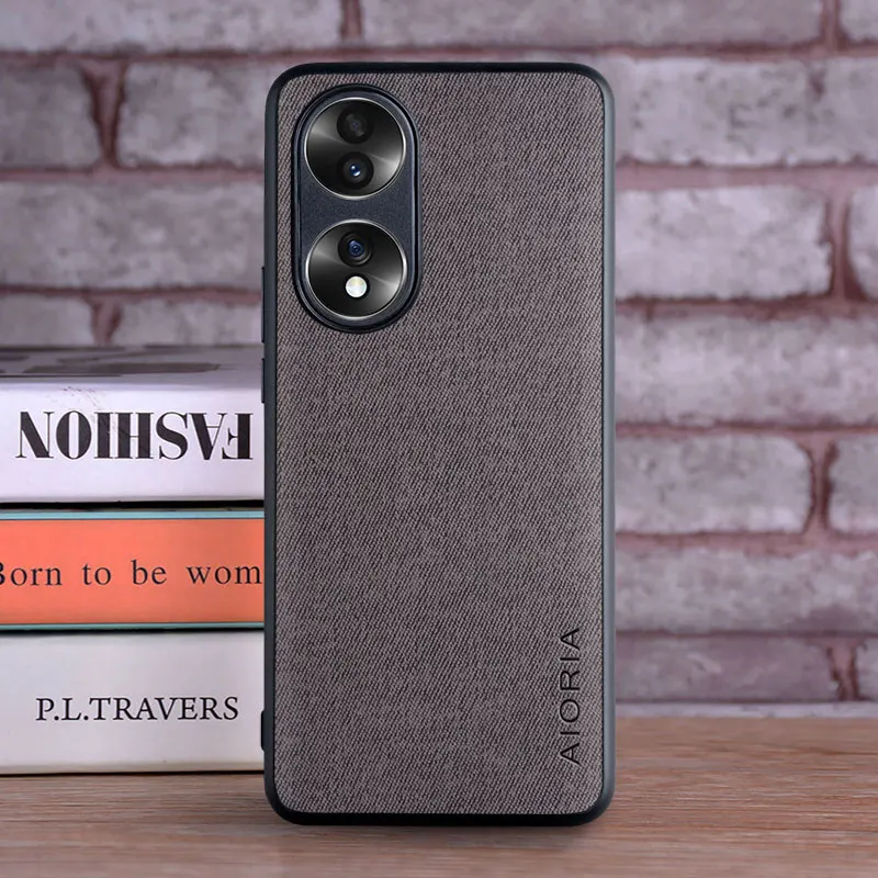 Luxurious Textile Leather Skin Soft TPU Phone Cover