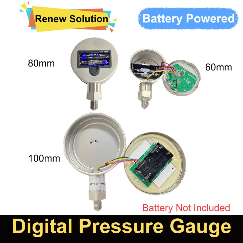 0-100Mpa Csutomized LCD Digital Hydraulic Pressure Gauge 60mm SS304 Oil Fuel Water Pressure Meter 40Mpa 6Mpa 100Kpa 500Kpa