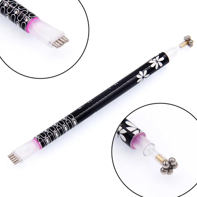Nail Art Magnet Stick Cat Eyes Double Headed Magnet Polish UV Gel Strong Magnetic Pen Manicure Tools 3 Color Nail Magnetic Stick 5