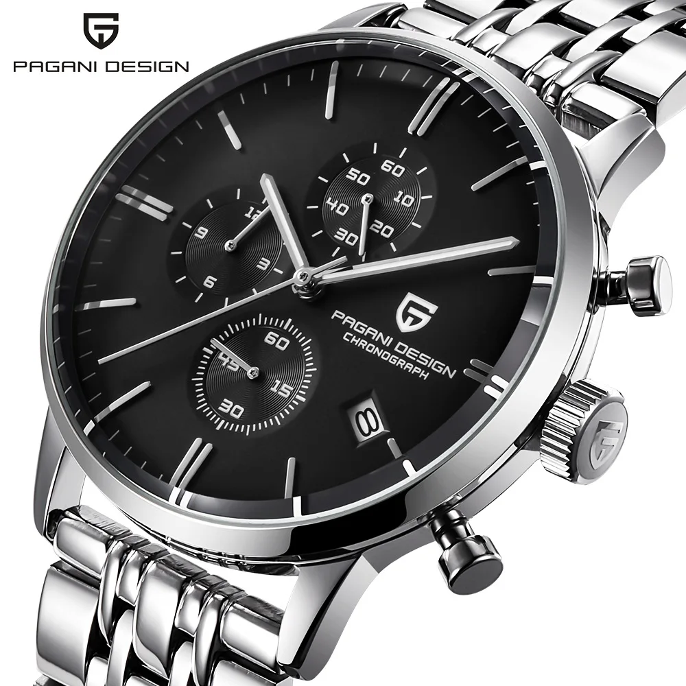 Pagani Design Men's Chronograph Watch Japan VK67 Movt Waterproof ...