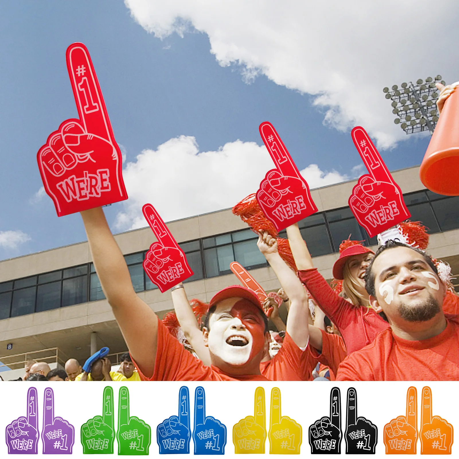 Foam Finger Props Finger Foams Universal Large Foams Fingers Cheerleading Props Hand Sports Favors Cheering Palm Party Props 1 Foam Fan Finger