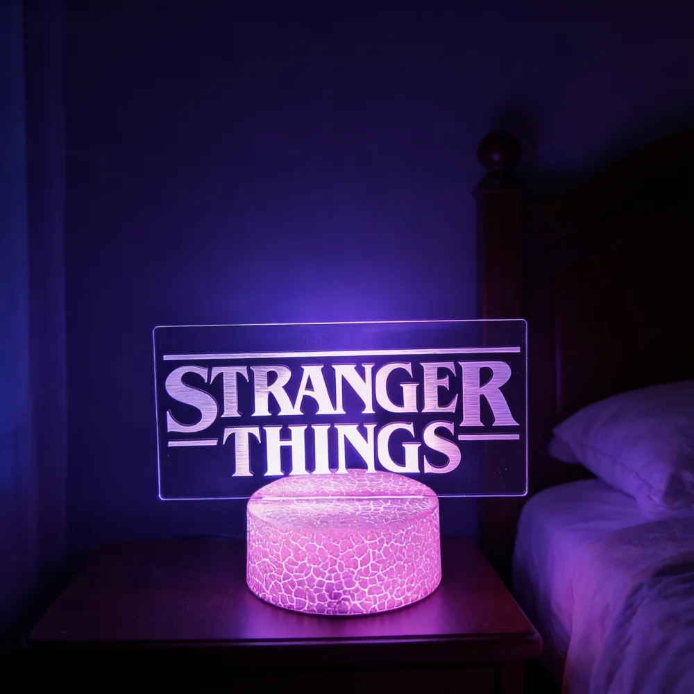 새로운 LED 램프 영화 스트레인저 나이트 라이트 3D 환상 꽃 터치 테이블 램프 데스크탑 장식 어린이 방 멋진 물건 크리스마스 선물