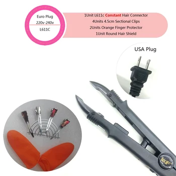 1Pc L611c Constant Extension Tongs for hairextension Fusion Iron Hair Connectors Keratin Bonding  Keratin Welding Hair salonTool